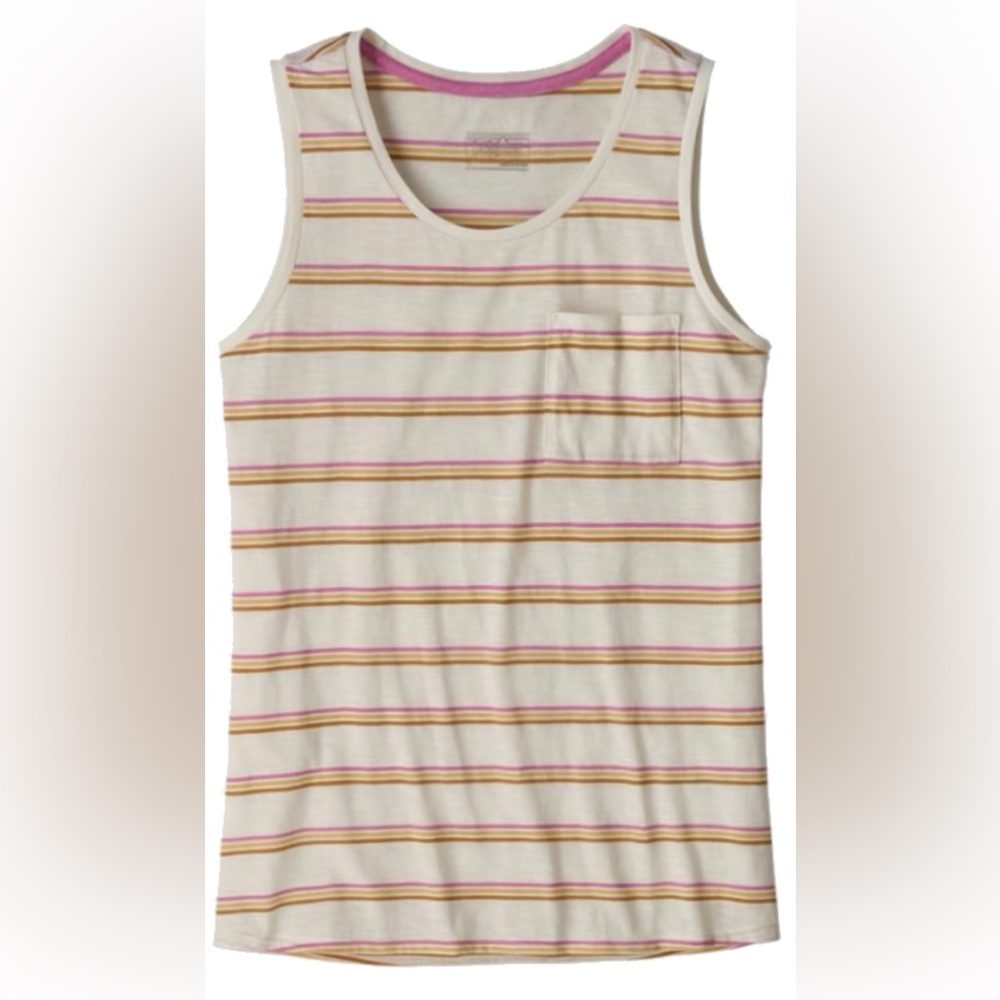 Patagonia Striped Tank Top - Cream, Pink, and Brown